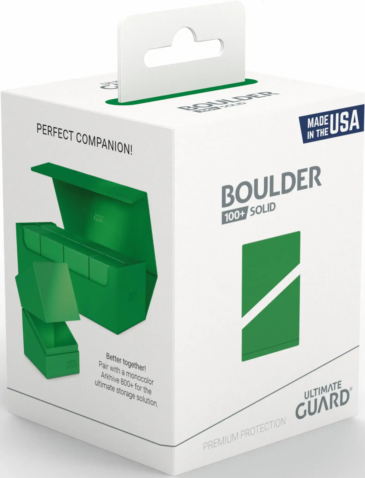 Ultimate Guard Boulder 100+ Deck Box Case - Solid Green - Collector's Avenue