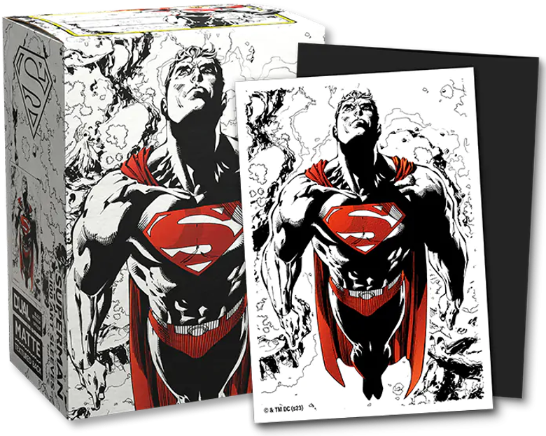 Dragon Shield Standard Size 100 ct. Superman Core (Red/White) Dual Art Sleeves - Collector's Avenue