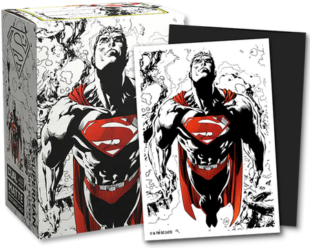 Dragon Shield Standard Size 100 ct. Superman Core (Red/White) Dual Art Sleeves - Collector's Avenue