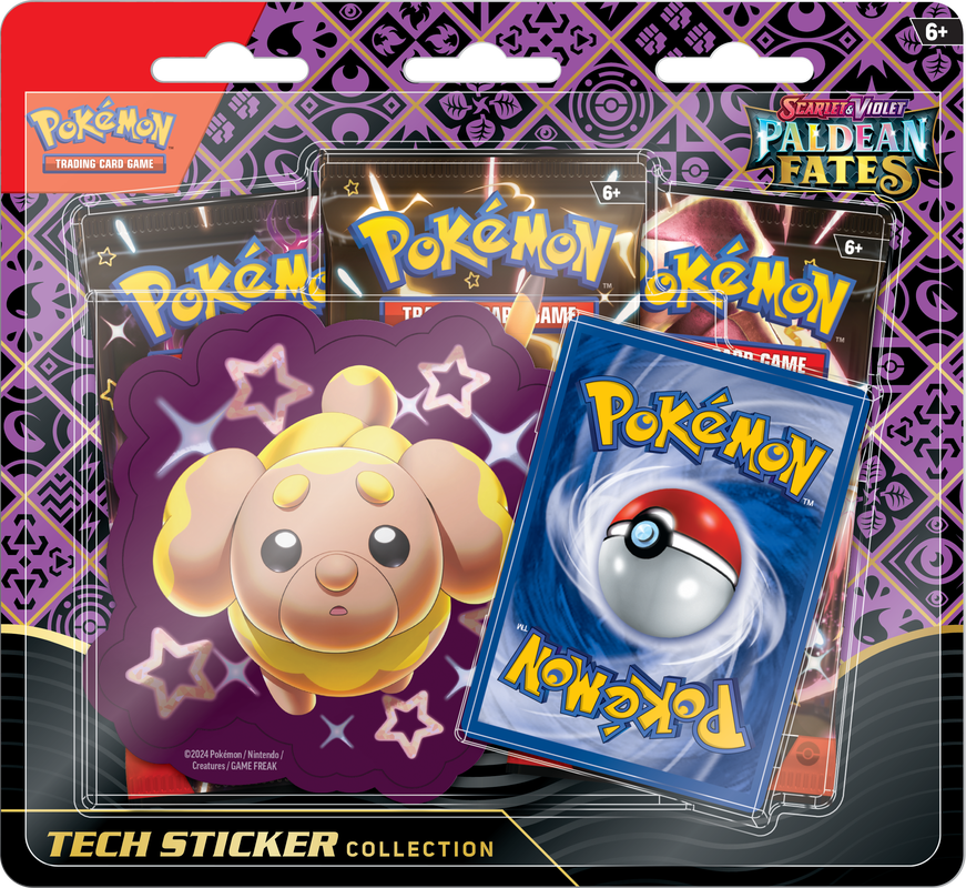 Pokemon Scarlet and Violet Paldean Fates Tech Sticker Collection Set Of 3 - Collector's Avenue