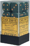 Chessex Dice Opaque Dusty Green/Copper 12 d6 (CHX 25615) - Collector's Avenue
