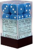 Chessex Dice Opaque Light Blue/White 12 d6 (CHX 25616) - Collector's Avenue