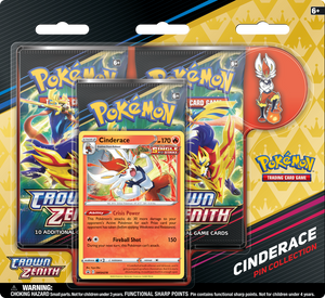 Pokemon TCG Crown Zenith Cinderace Pin Collection - Collector's Avenue