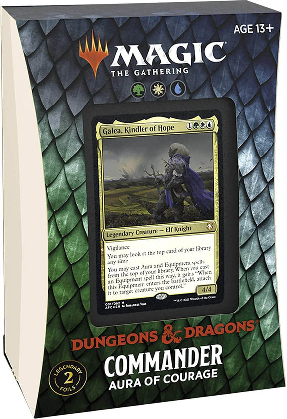 Mtg Magic The Gathering - D&D Adventures in the Forgotten Realms Commander Deck - Aura of Courage - Collector's Avenue