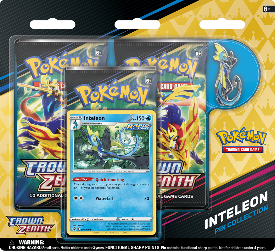 Pokemon TCG Crown Zenith Inteleon Pin Collection - Collector's Avenue