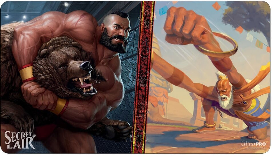 Mtg Magic The Gathering Ultra Secret Lair Street Fighter Playmat - Zangief vs Dhalsim - Collector's Avenue