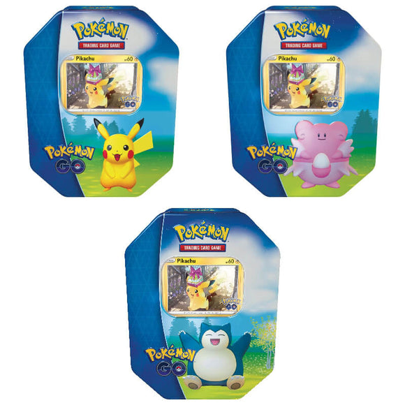 Pokemon GO Tin - Set of 3 (Snorlax, Blissey, Pikachu) - Collector's Avenue