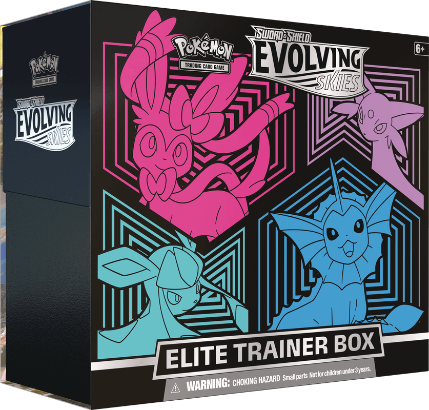 Pokemon Sword and Shield Evolving Skies Elite Trainer Box (Sylveon, Vaporeon, Glaceon, and Espeon) - Collector's Avenue