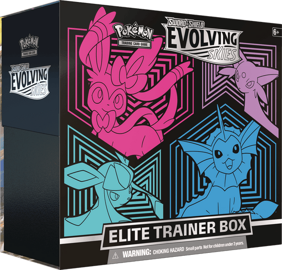 Pokemon Sword and Shield Evolving Skies Elite Trainer Box (Sylveon, Vaporeon, Glaceon, and Espeon) - Collector's Avenue
