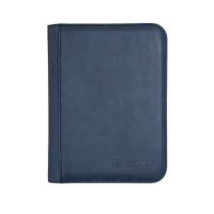 Ultra Pro Suede Collection Zippered 4-Pocket Premium PRO-Binder Sapphire - Collector's Avenue