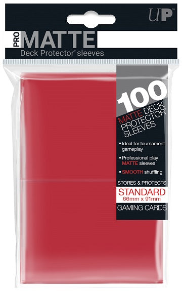 Ultra PRO 100ct Pro-Matte Red Standard Deck Protectors - Collector's Avenue