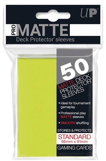 Ultra PRO 50ct Pro-Matte Bright Yellow Standard Deck Protectors - Collector's Avenue