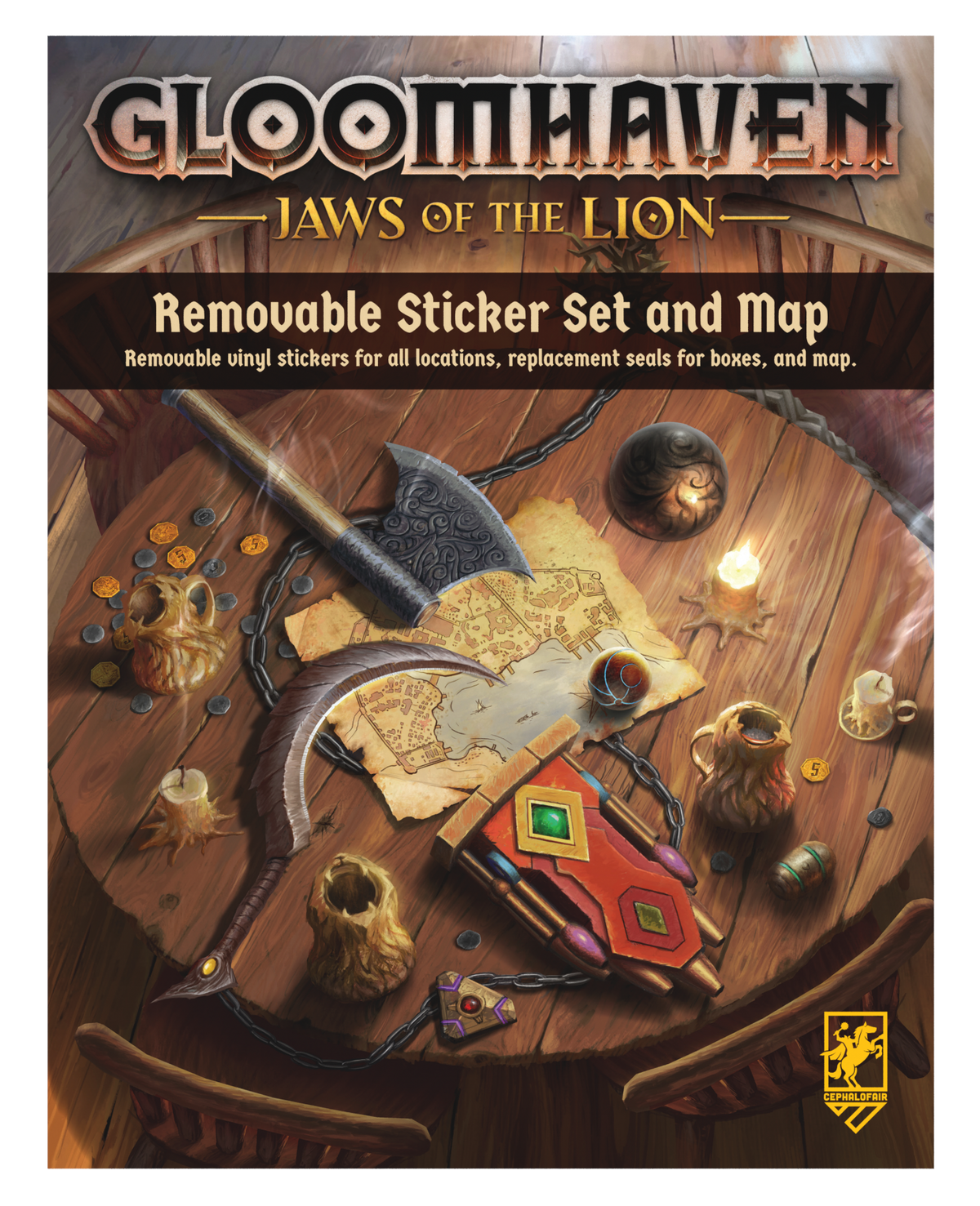 Gloomhaven Jaws of the Lion Removable Sticker Set and Map - Collector's Avenue