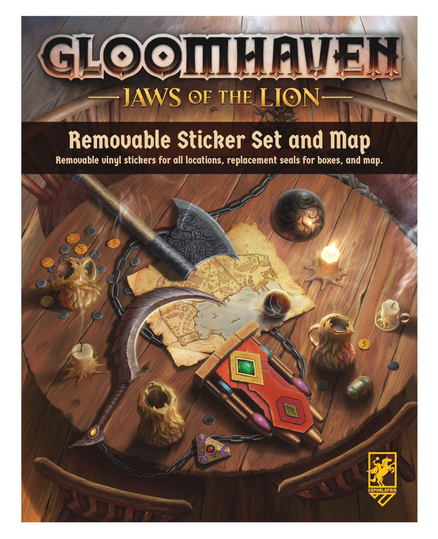 Gloomhaven Jaws of the Lion Removable Sticker Set and Map - Collector's Avenue