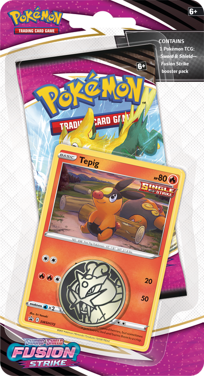 Pokemon Sword and Shield Fusion Strike Tepig Checklane Blister - Collector's Avenue