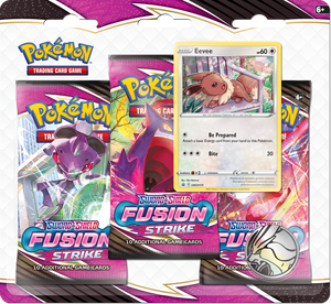 Pokemon Sword and Shield Fusion Strike Eevee 3 Pack Blister - Collector's Avenue