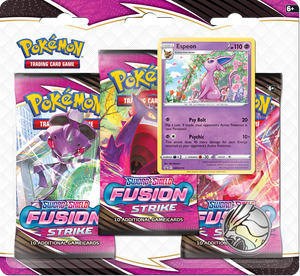 Pokemon Sword and Shield Fusion Strike Espeon 3 Pack Blister - Collector's Avenue