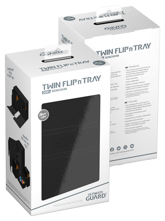 Ultimate Guard Twin Flip’n’Tray 200+ Xenoskin Black - Collector's Avenue