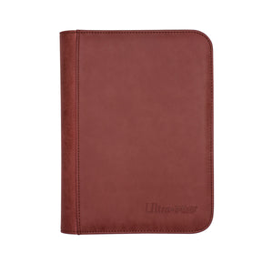 Ultra Pro Suede Collection Zippered 4-Pocket Premium PRO-Binder Ruby - Collector's Avenue